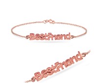 Rose Gold Plated Best Friend Silver Bracelet BRS-36-RO-GP